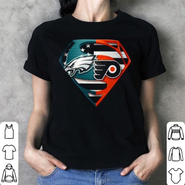 Philadelphia Eagles And Philadelphia Flyers Inside Superman shirt