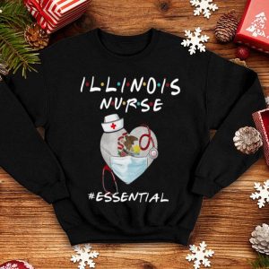 Illinois Nurse Heart Stethoscope Illinois Flag #Essential shirt