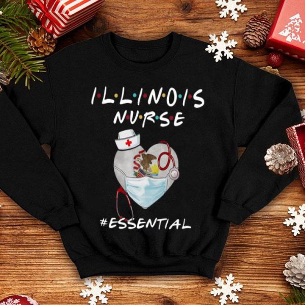 Illinois Nurse Heart Stethoscope Illinois Flag #Essential shirt