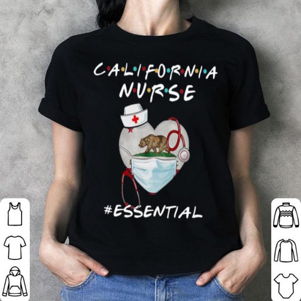California Nurse Heart Stethoscope California Flag #Essential shirt