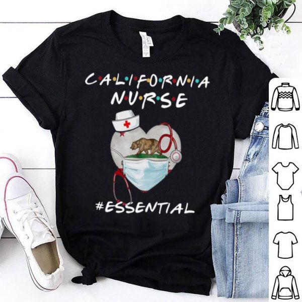 California Nurse Heart Stethoscope California Flag #Essential shirt