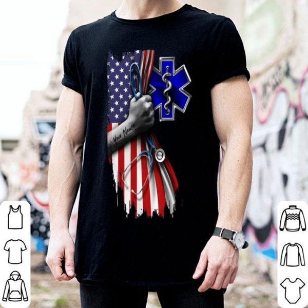 EMT Emergency Medical Technician Stethoscope American Flag shirt