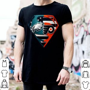 Philadelphia Eagles And Philadelphia Flyers Inside Superman shirt