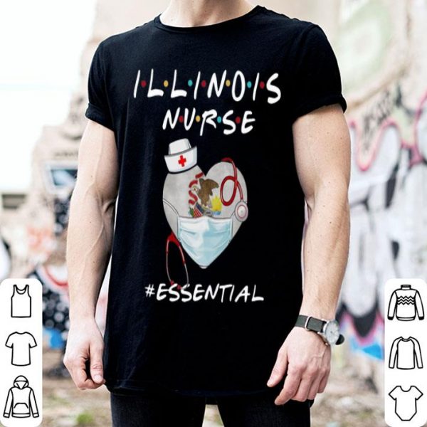 Illinois Nurse Heart Stethoscope Illinois Flag #Essential shirt