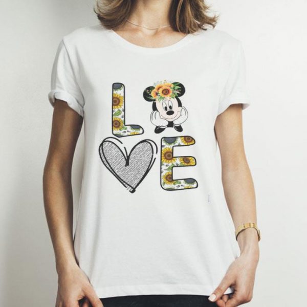 Love Glitter Mickey Mouse Sunflower shirt
