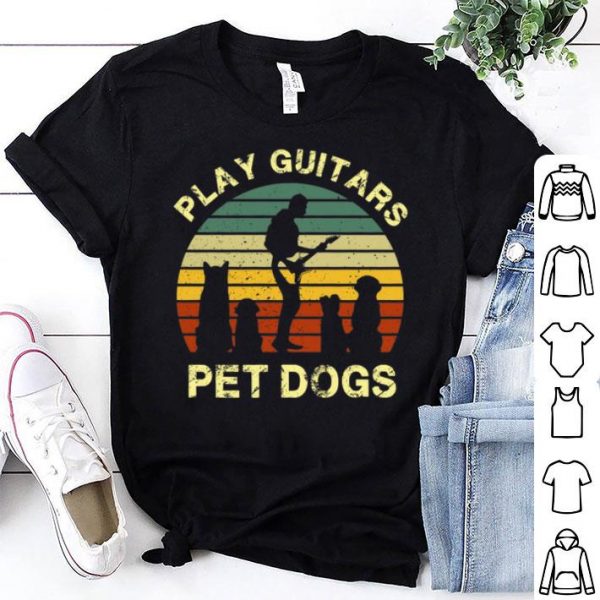 Vintage Play Guitars Pet Dogs Lovers shirt