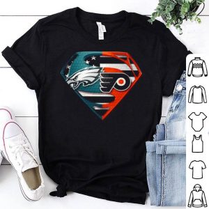 Philadelphia Eagles And Philadelphia Flyers Inside Superman shirt