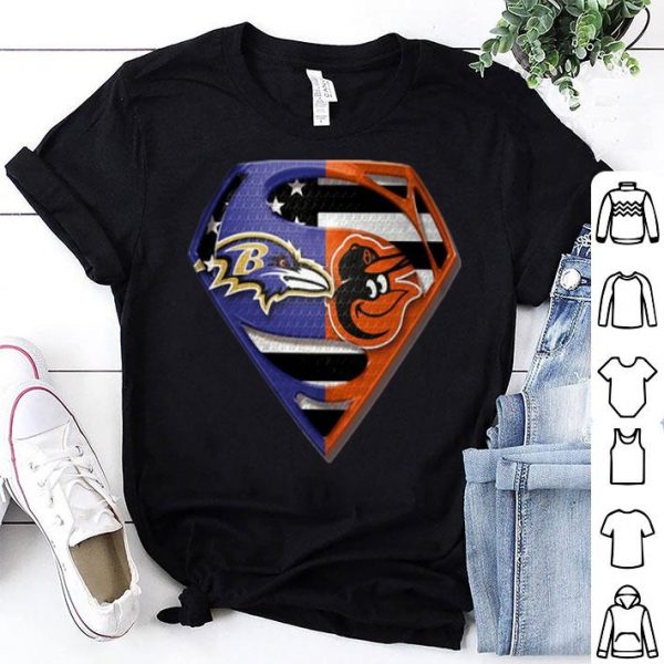 Superman Baltimore Ravens And Baltimore Orioles shirt