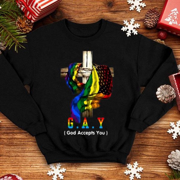 LGBT Christian Cross G.A.Y Mean God Accepts You shirt