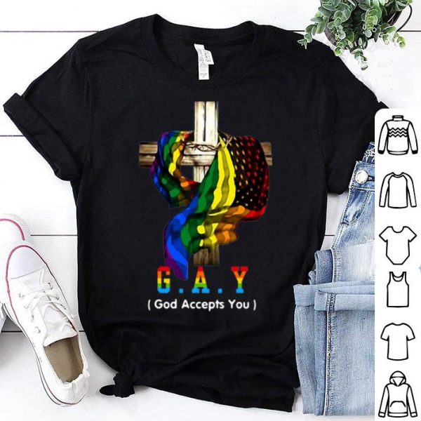 LGBT Christian Cross G.A.Y Mean God Accepts You shirt