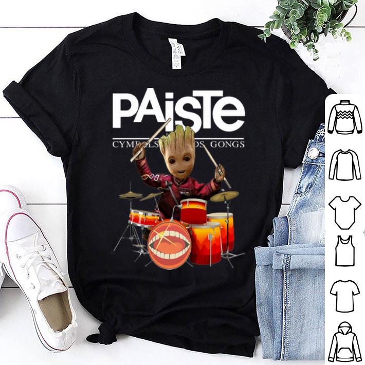 Paiste Cymbals Sound Gongs Baby Groot Show Animal Playing Drum shirt