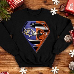Superman Baltimore Ravens And Baltimore Orioles shirt