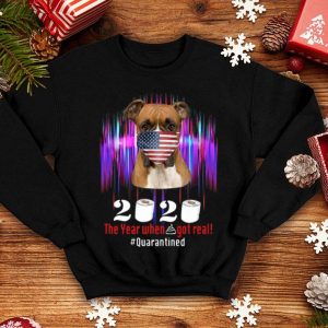 Pug Face 2020 The Year When Shit Got Real #Quarantined American Flag shirt