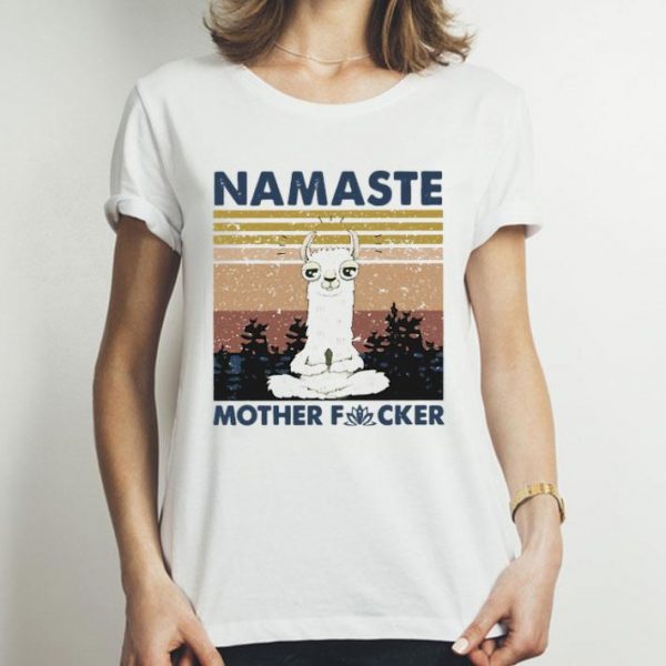 Vintage Yoga Llama Namaste Mother Fucker shirt