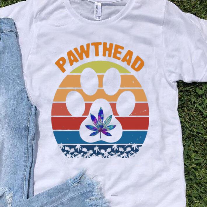 Vintage Weed Dog Paw Pawthead shirt