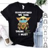Baby Yoda Mask Quarantined We Are Drink Crown Royal Regal Apple I Must shirt