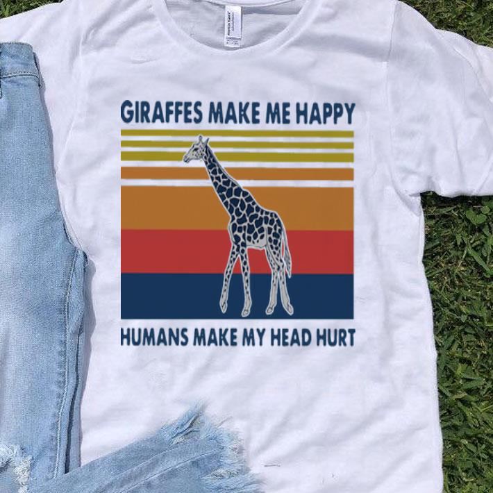 Vintage Giraffes Make Me Happy Humans Make My Head Hurt shirt