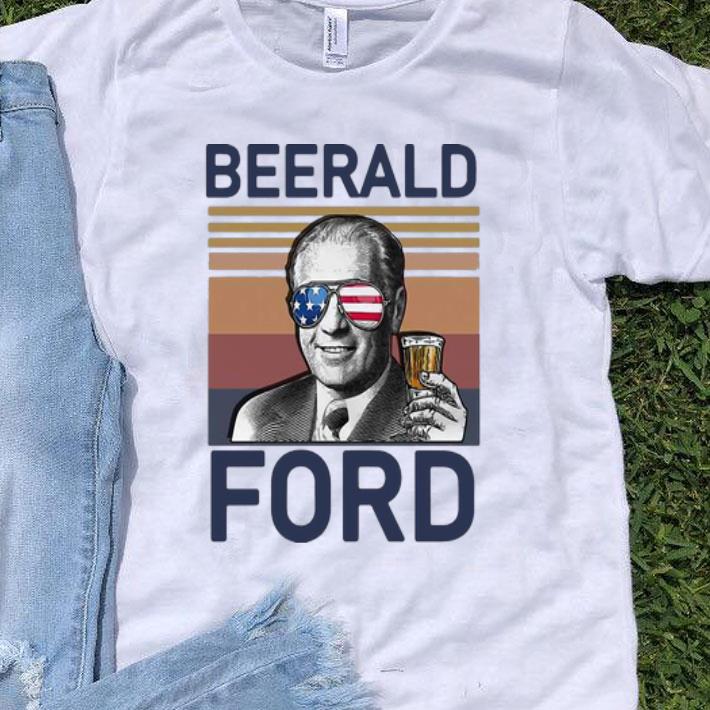 Vintage Beerald Ford Drink Beer American Flag shirt
