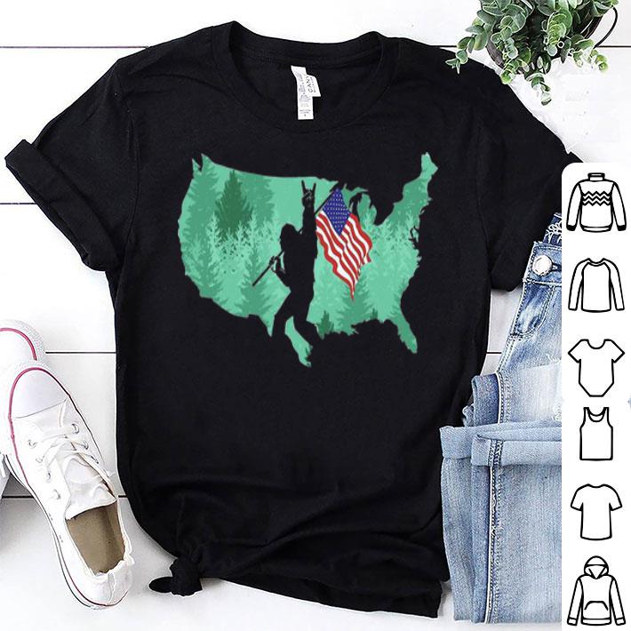 Bigfoot Forrest American Map Flag shirt