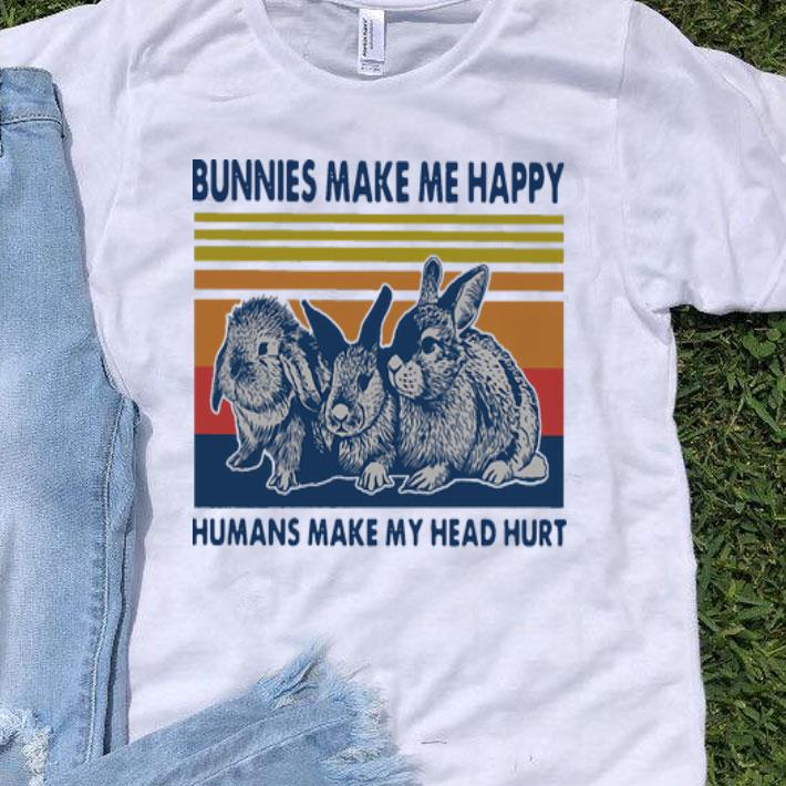 Vintage Bunnies Make Me Happy Humans Make My Head Hurt shirt