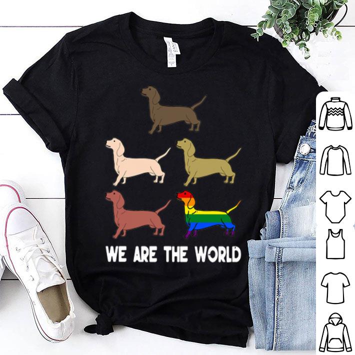 Dachshund We Are The World LGBT Togetherness shirt