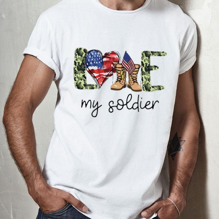 Love My Veteran My Soldier American Flag shirt