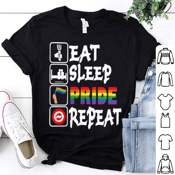 Eat Sleep Pride Repeat LGBT Flag shirt