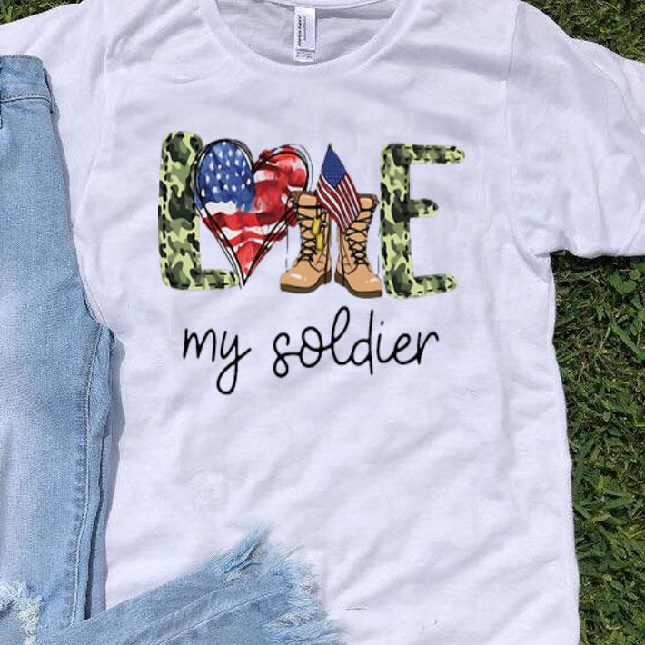 Love My Veteran My Soldier American Flag shirt