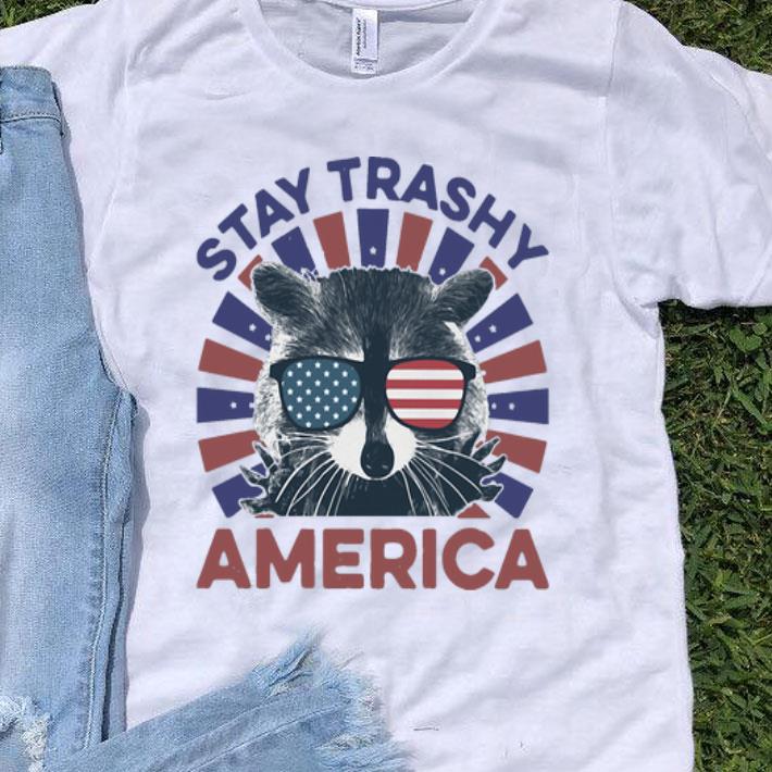 Raccoon Stay Trashy America American Flag shirt