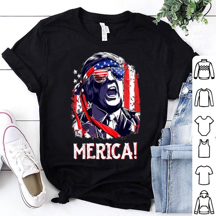 Merica Donald Trump American Flag 4th Of July shirt