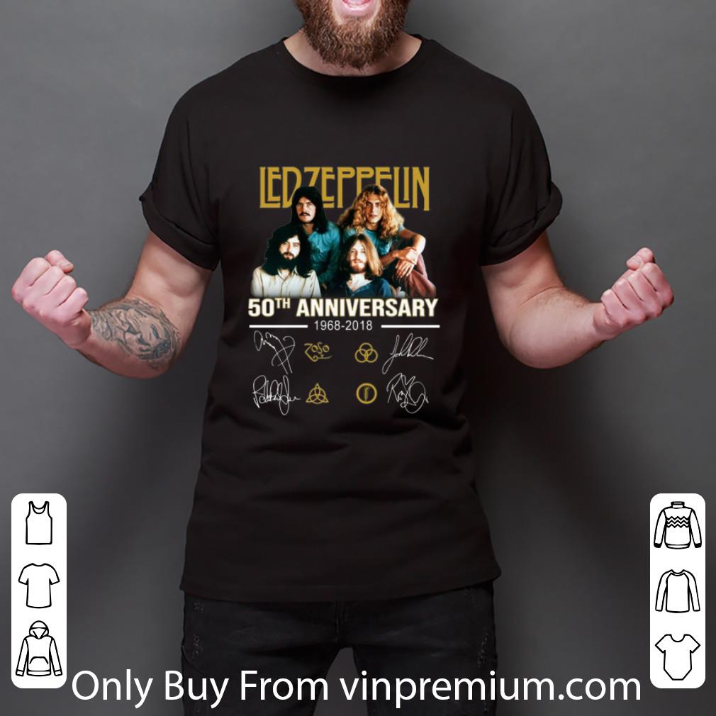 Original 50th Anniversary Ledzeppelin 1968-2018 Signatures shirt