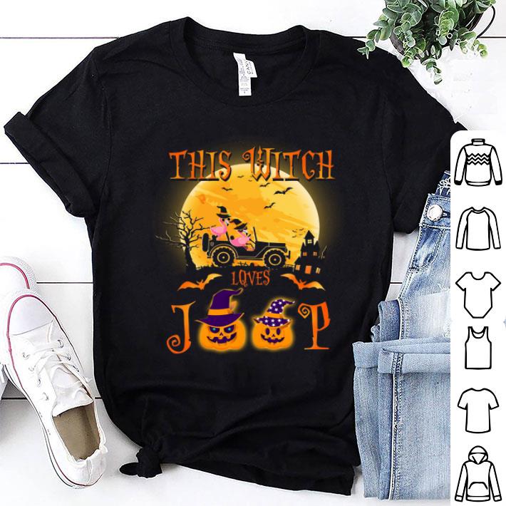 Flamingos This Witch Loves Jeep Halloween shirt