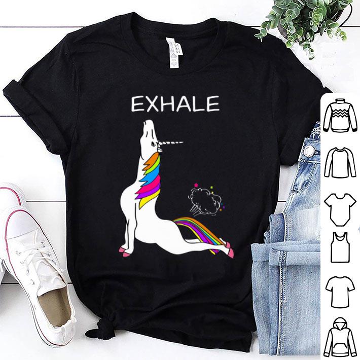 Yoga Unicorn Exhale shirt
