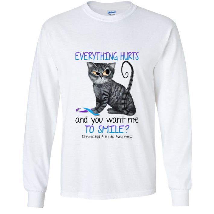 e6313559 official cat everything hurts and you want me to smile rheumatoid arthritis awareness png shirt 4 - Official Cat Everything Hurts And You Want Me To Smile Rheumatoid Arthritis Awareness.png shirt
