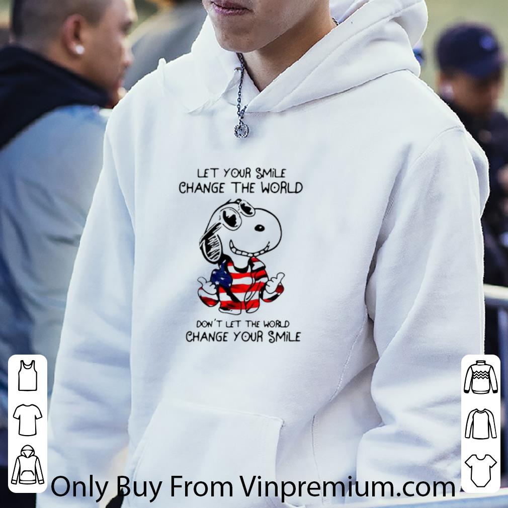 51499d7f official snoopy american flag let your smile change the world don t let the world shirt 4 - Official Snoopy American Flag Let Your Smile Change The World Don’t Let The World shirt