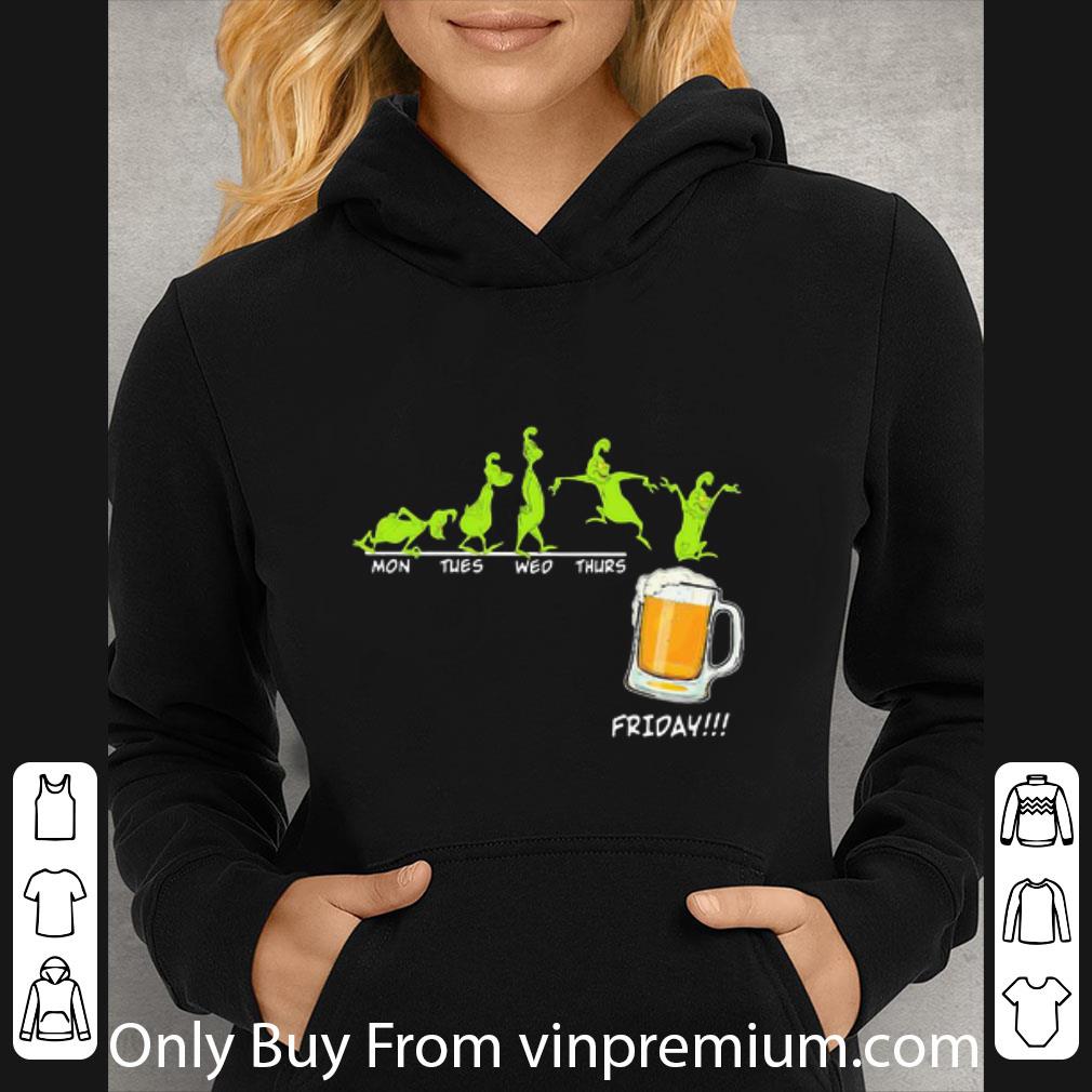 e8a58315 hot grinch mon tues wed thurs friday beer glass shirt 4 - Hot Grinch Mon Tues Wed Thurs Friday Beer Glass shirt