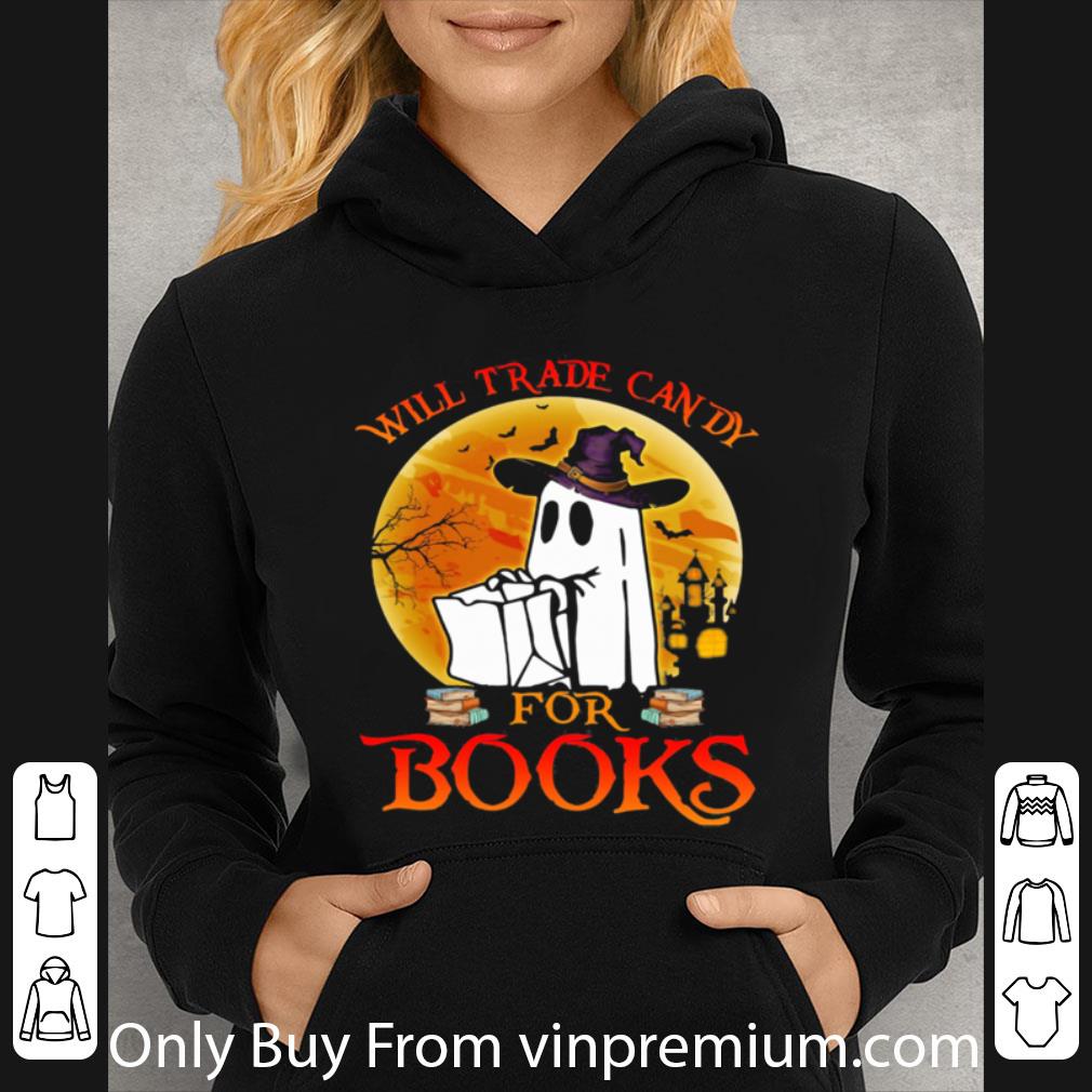 f2194fd0 hot halloween boos will trade candy for books moon shirt 4 - Hot Halloween Boos Will Trade Candy For Books Moon shirt
