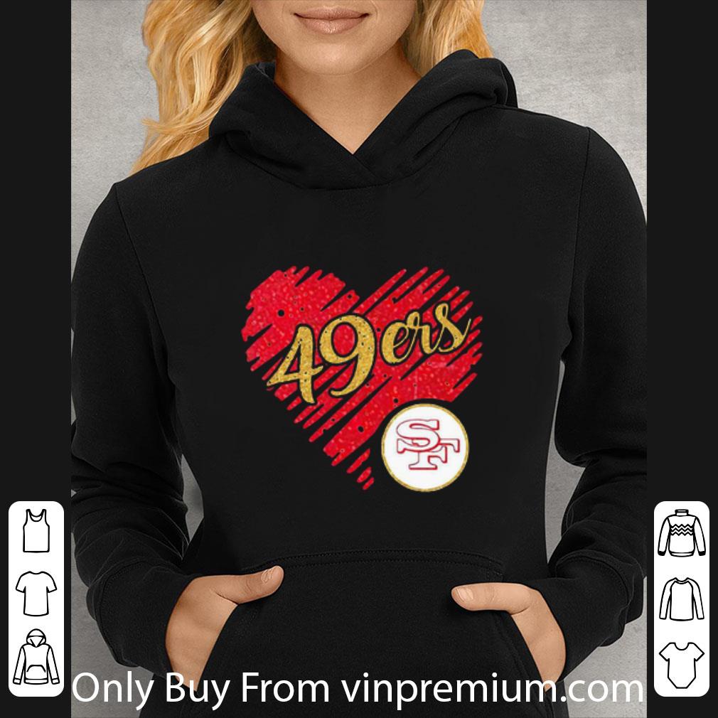 f4d33dc6 official san francisco 49ers logo heart diamond shirt 4 - Official San francisco 49ers logo heart diamond shirt
