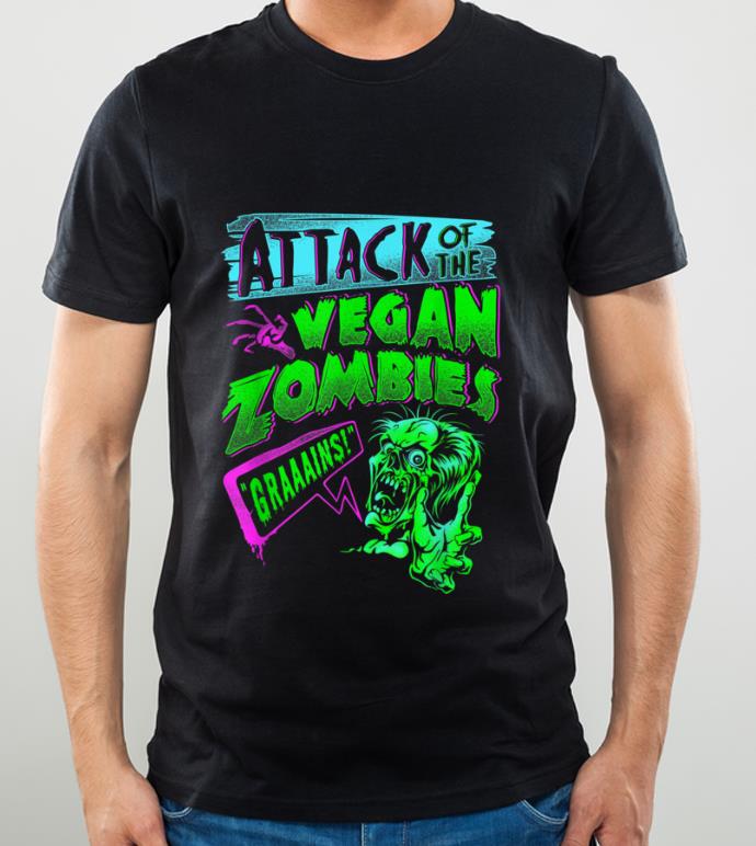 0f6c3505 premium attack of the vegan zombies vegetarian halloween shirt 4 - Premium Attack of the Vegan Zombies Vegetarian Halloween shirt