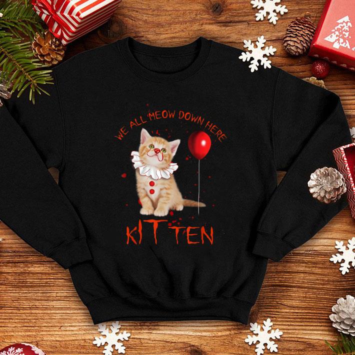257c4a5a hot we all meow down here clown cat kitten funny halloween shirt 4 - Hot We All Meow Down Here Clown Cat Kitten Funny Halloween shirt