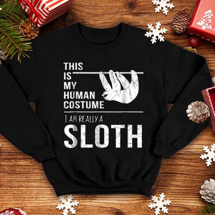 5967cc99 pretty this is my human costume i m really a sloth halloween shirt 4 - Pretty This Is My Human Costume I'm Really A Sloth Halloween shirt
