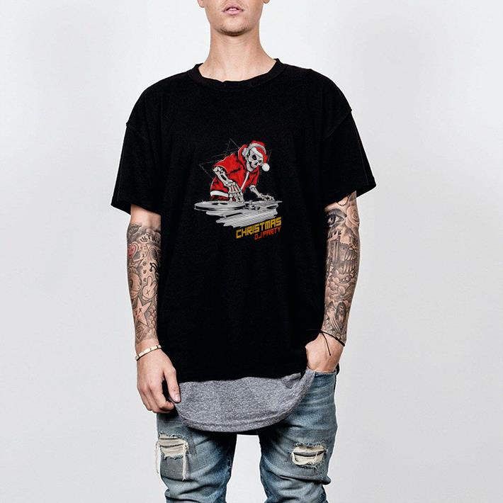 Nice Skull Claus With Christmas DJ Party Shirt