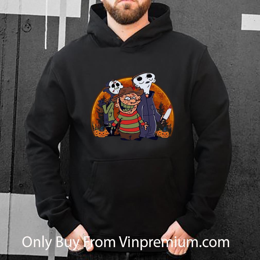 Top Halloween Jason Voorhees Freddy Krueger And Michael Myers Pumpkin shirt 012a674b top halloween jason voorhees freddy krueger and michael myers pumpkin shirt 4 - Top Halloween Jason Voorhees Freddy Krueger And Michael Myers Pumpkin shirt