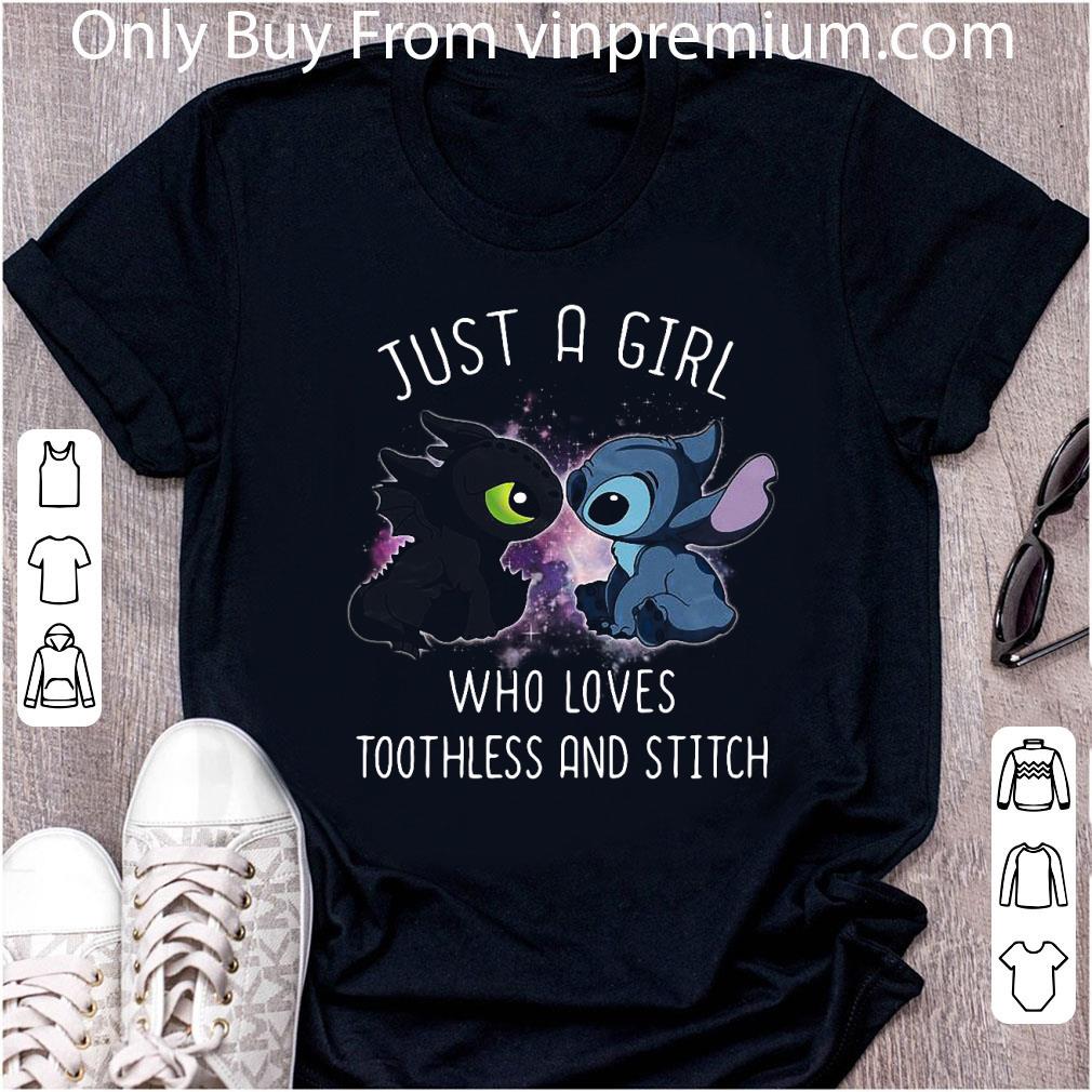 Awesome Just A Girl Who Loves Toothless And Stitch shirt