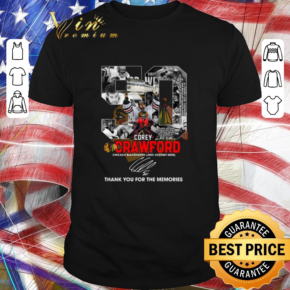 Pretty 50 Corey Crawford Chicago Blackhawks 2005 06 2007 2020 Thank You For The Memories Signature shirt