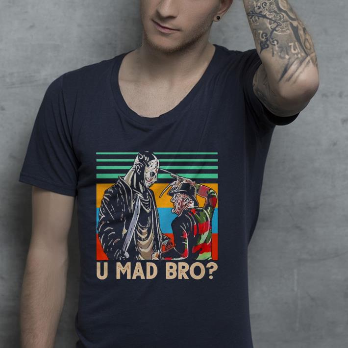 bac7f490 premium jason voorhees and freddy krueger u mad bro vintage shirt 4 - Premium Jason Voorhees and Freddy Krueger U Mad Bro vintage Shirt