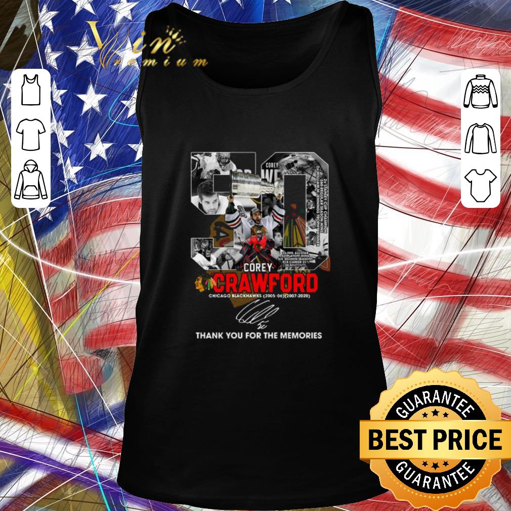 Pretty 50 Corey Crawford Chicago Blackhawks 2005 06 2007 2020 Thank You For The Memories Signature shirt