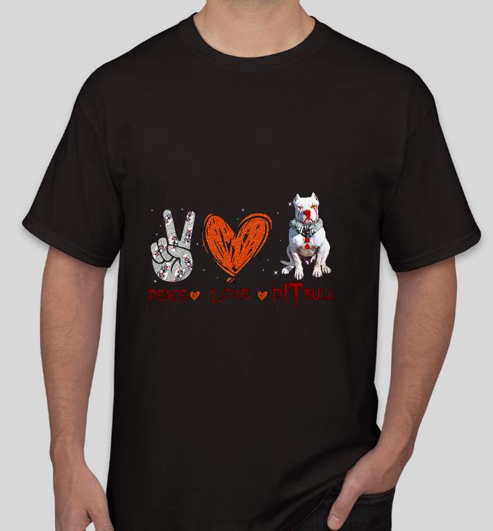 f73f2ded premium peace love pitbull pennywise shirt 4 - Premium Peace love Pitbull Pennywise Shirt