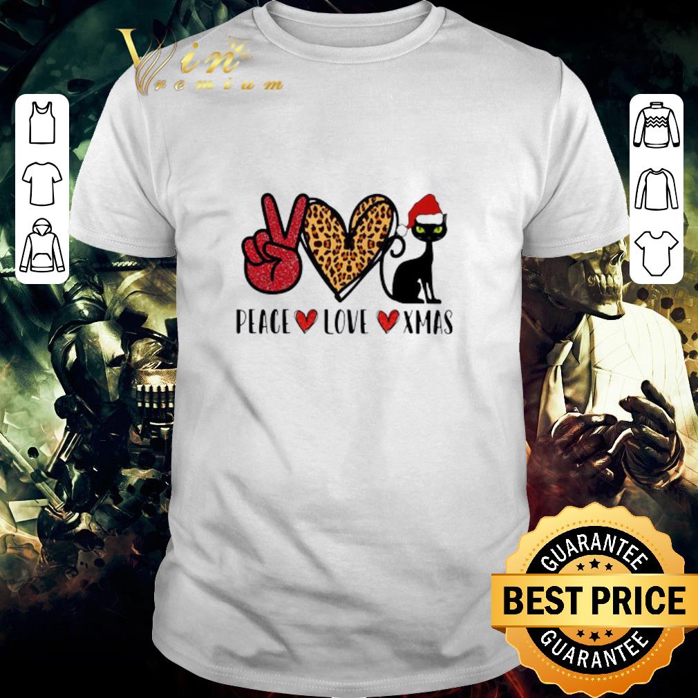 Top Peace Love Xmas Black Cat Christmas Sweater shirt