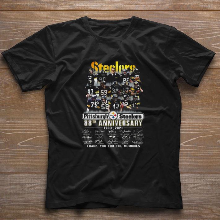 Nice Official Steelers Pittsburgh Steelers 88th Anniversary 1933 2021 Thank You For The Memories Signatures shirt